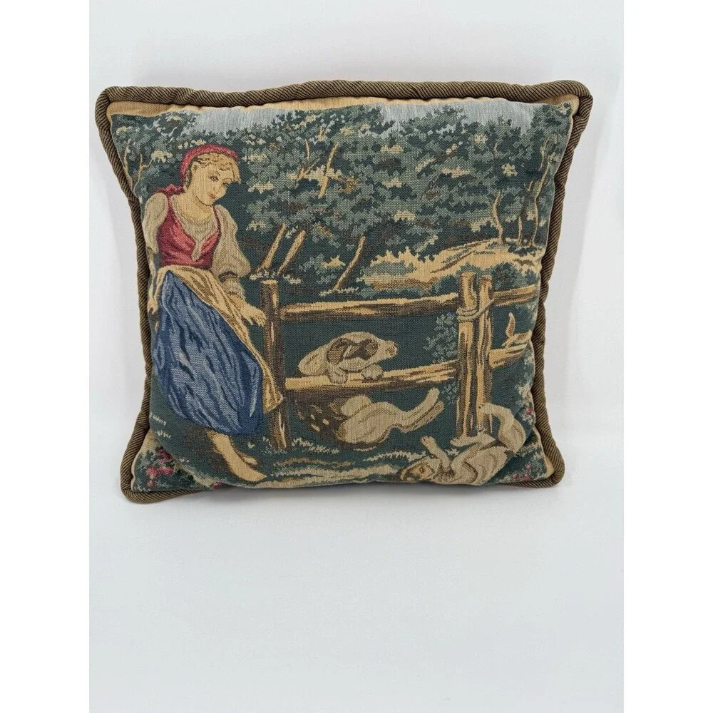 DECOR DE FRANCE Tapestry Throw Pillow by Sterling International 17